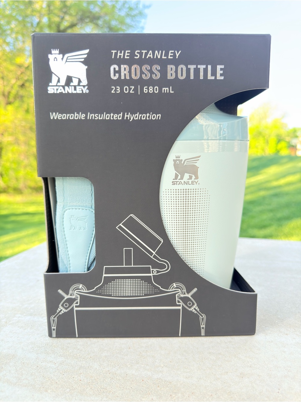 Stanley Cross Bottle 23 Oz Insulated w/Strap New Sport Water Bottle Mist | Green